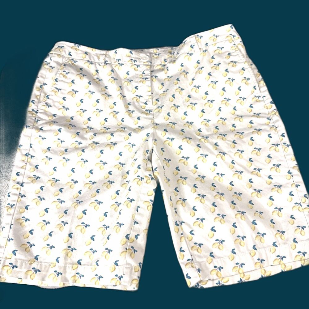 Juniper & Lime Bermuda Shorts W/Lemons Front/Back Pockets Sz 8